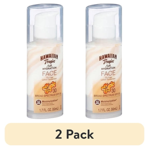(2 pack) Hawaiian Tropic Silk Hydration Weightless Face Sunscreen SPF 30, 1.7 oz