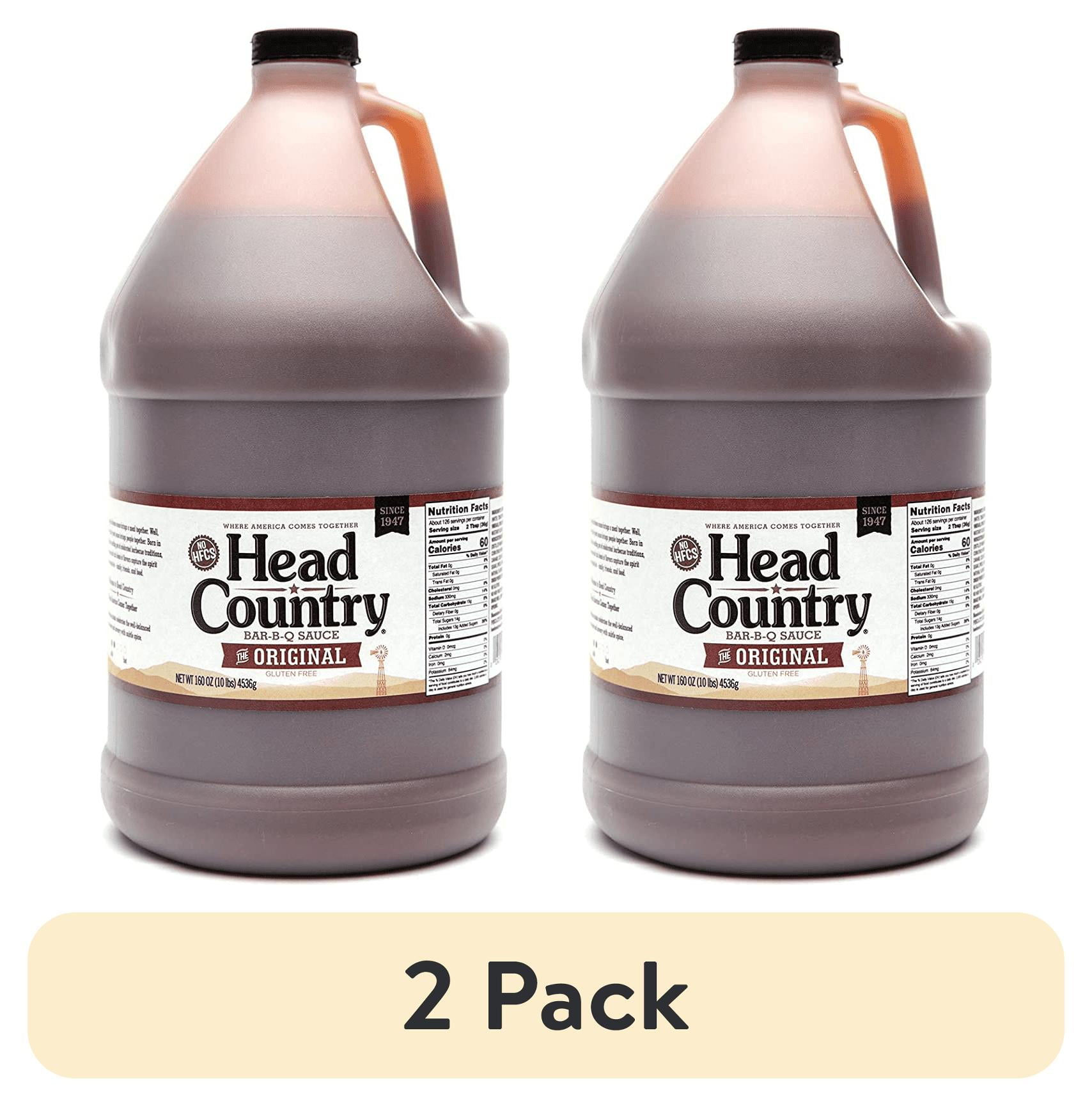 (2 pack) Head Country Bar-B-Q Original Sauce, Gluten Free, 160 Ounce, Pack of 1