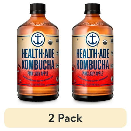 (2 pack) Health-Ade Pink Lady Apple Kombucha, 16 fl oz