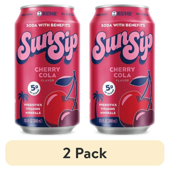 (2 pack) Health-Ade SunSip Prebiotic Soda, Cherry Cola, 11.5 fl oz