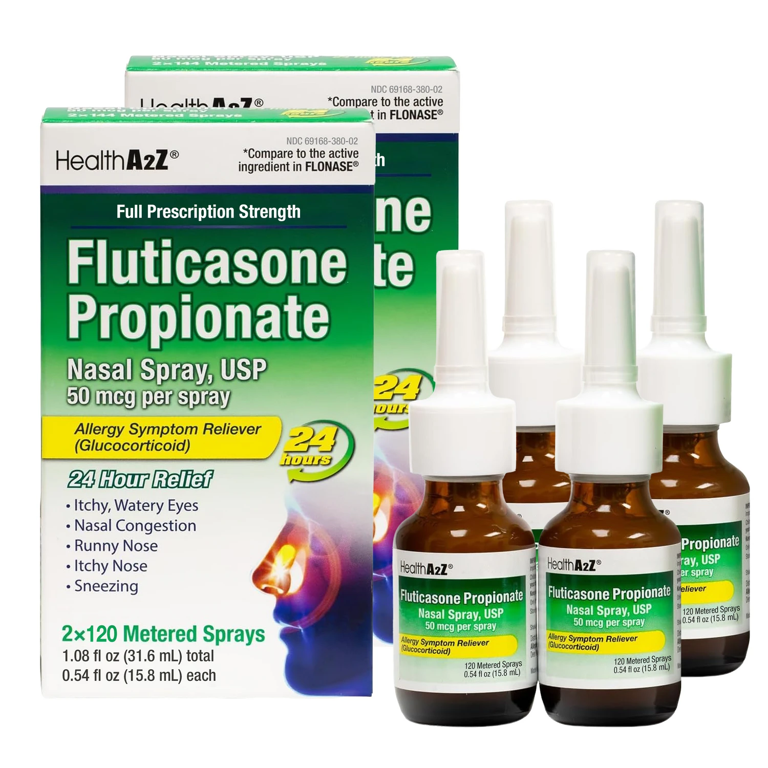 HealthA2Z® Fluticasone Propionate Nasal Spray | 120 Sprays | 50