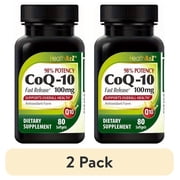 2 pack HealthA2Z Golden CoQ10 Softgels, Fast Release Coenzyme Q10 with Turmeric, 100 mg, 80 Count