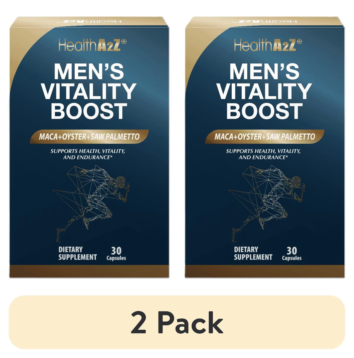 (2 pack) HealthA2Z Mens Vitamins and Testosterone Booster with Zinc, Vitality Boost for Prostate Health, 30 Capsules