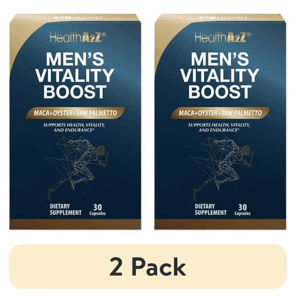 (2 pack) HealthA2Z Mens Vitamins and Testosterone Booster with Zinc, Vitality Boost for Prostate Health, 30 Capsules