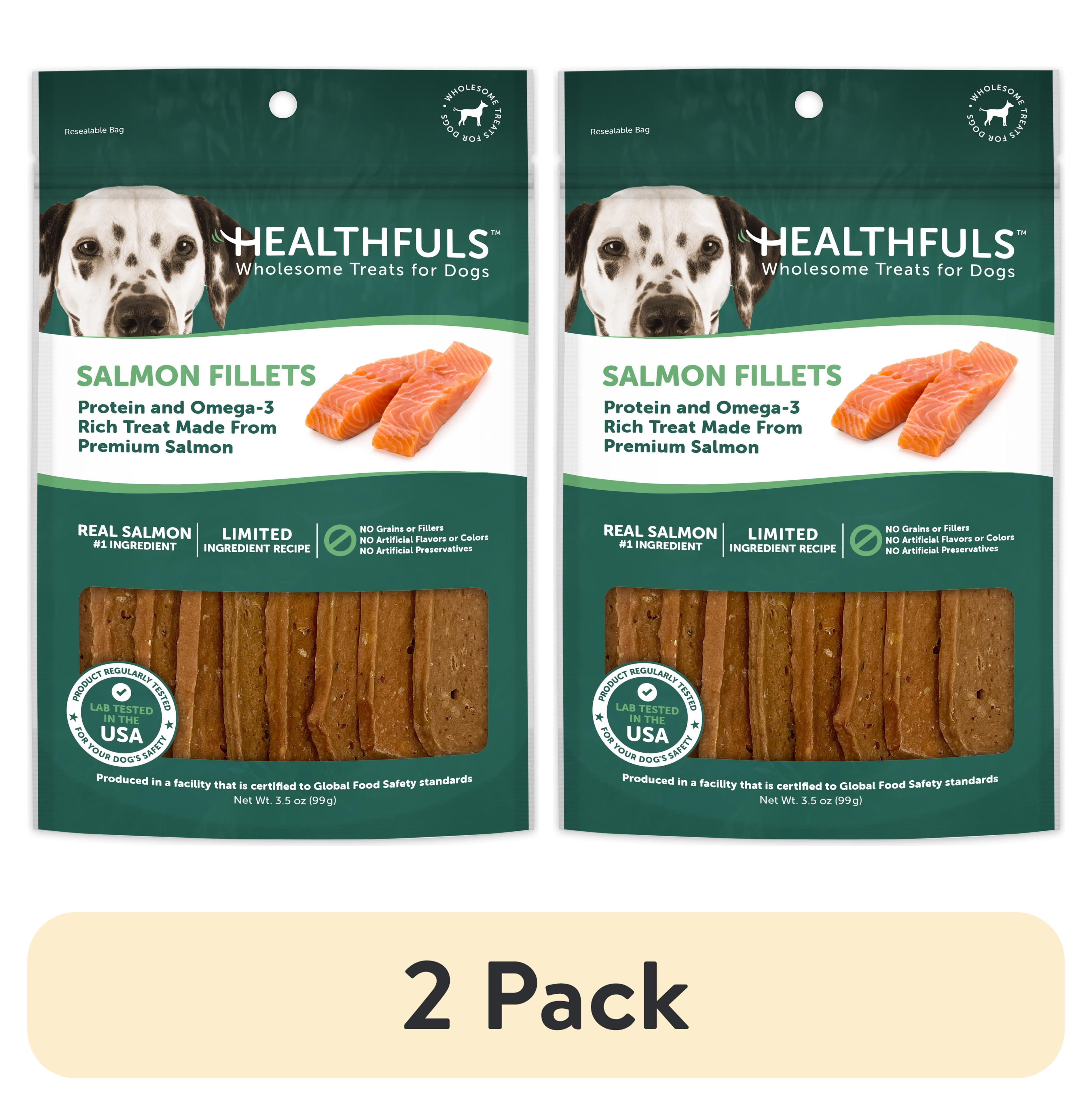 (2 pack) Healthfuls Salmon Fillet Dog Treats, 3.5oz