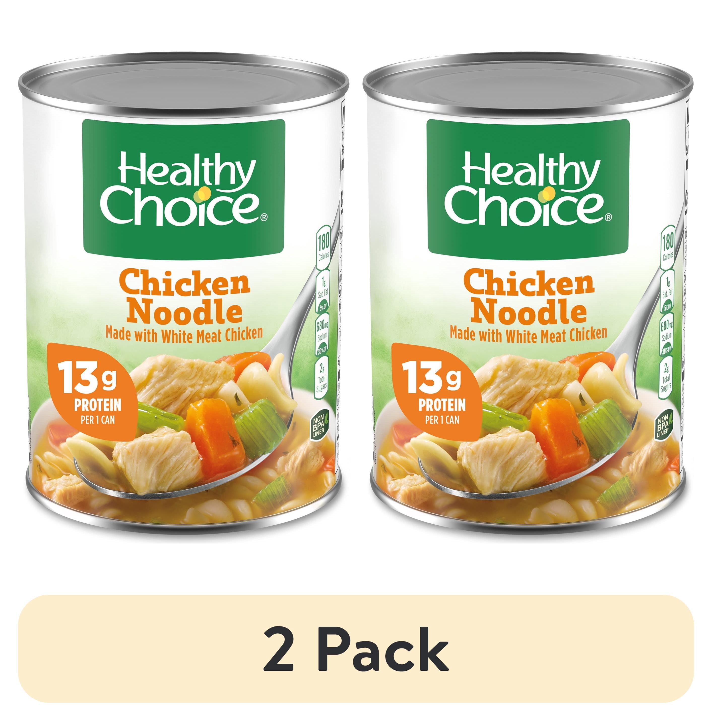 (2 pack) Healthy Choice Chicken Noodle Canned Soup, High Protein, 15 oz.