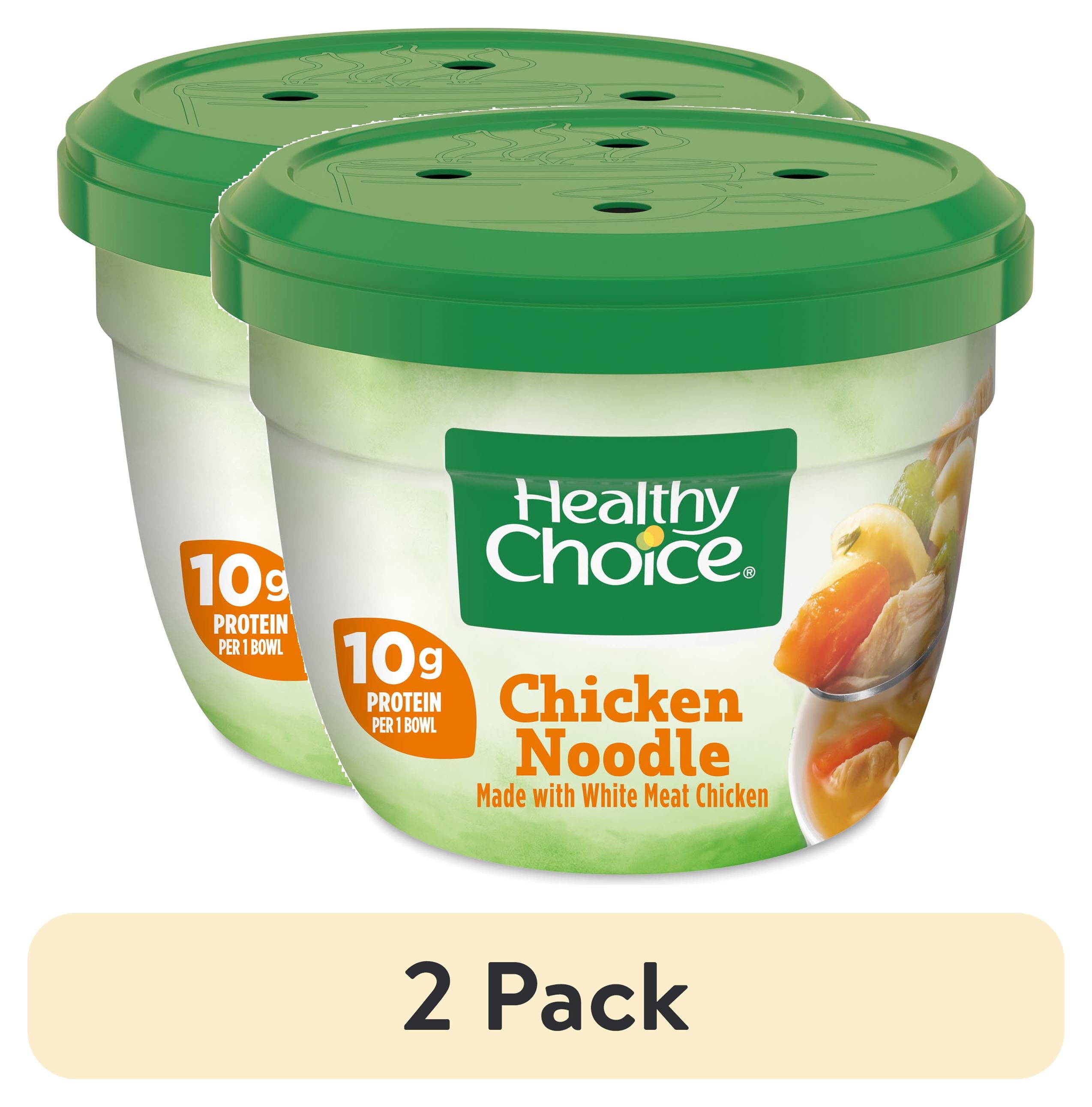 (2 pack) Healthy Choice Chicken Noodle Soup, Microwave Bowl, 14 oz.