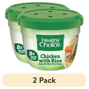 (2 pack) Healthy Choice Chicken With Rice Soup, Microwave Bowl, 14 oz