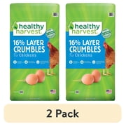 2 pack Healthy Harvest 16% Layer Crumbles Feed for Egg Laying Chickens, 40 lb Bag