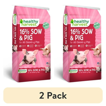 (2 pack) Healthy Harvest 16% Sow & Pig Pellet Feed, 40 lb Bag