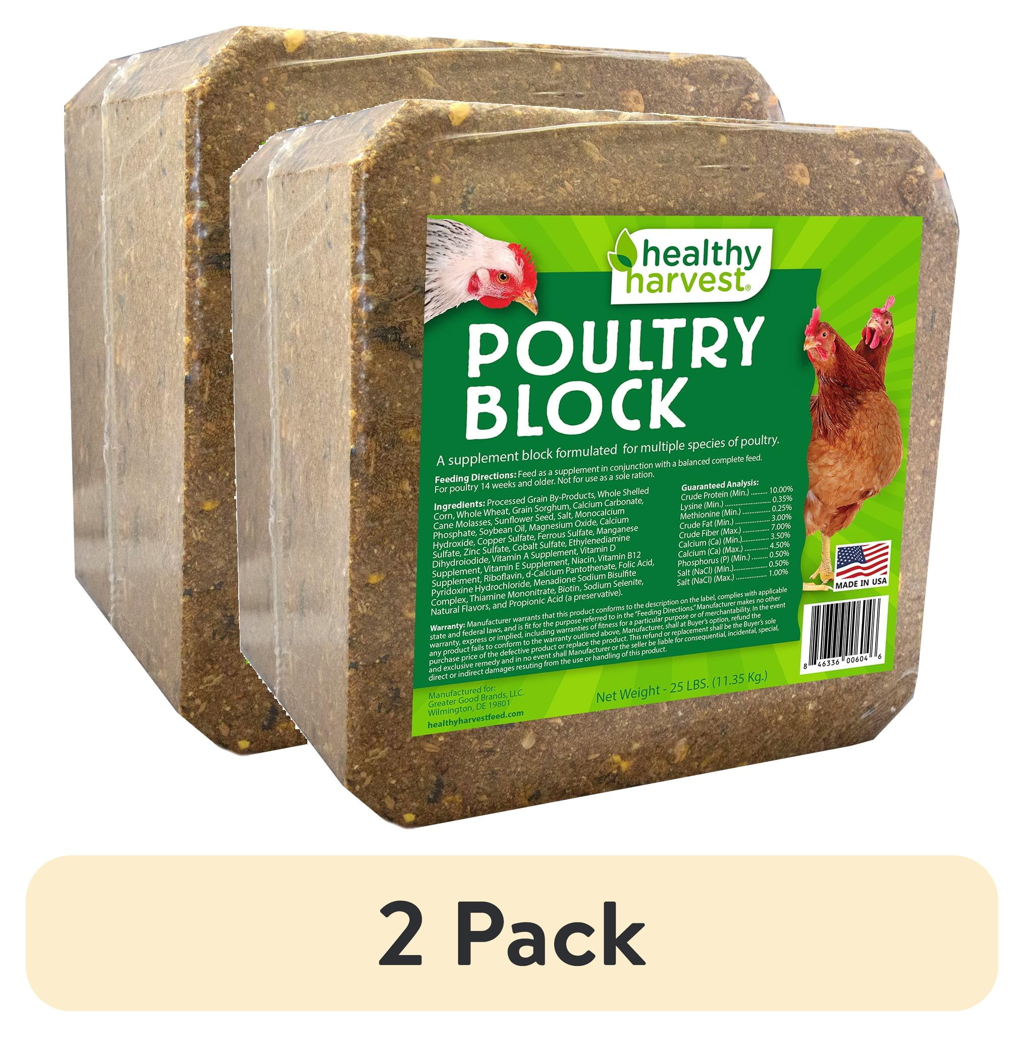 (2 pack) Healthy Harvest Block Supplement for Adult Chickens, 25 lb