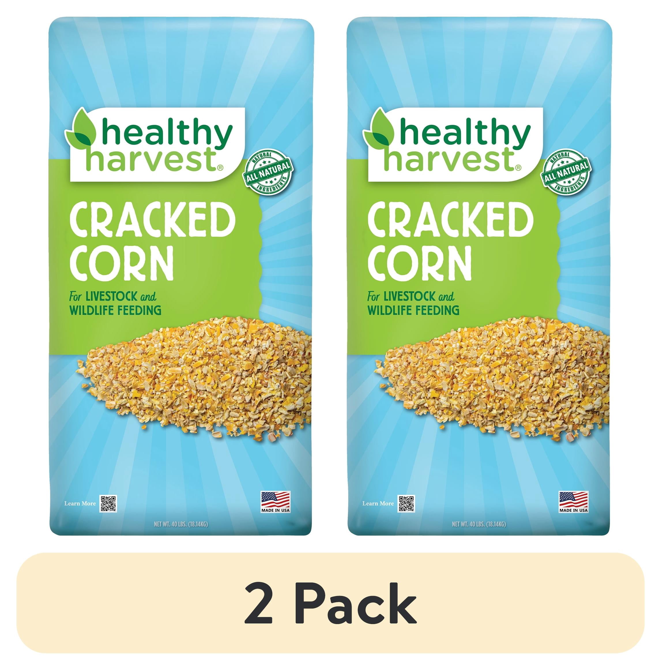 (2 pack) Healthy Harvest 40 lb Bag Cracked Corn for Poultry & Livestock