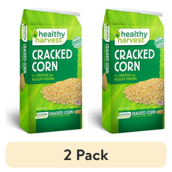 (2 pack) Healthy Harvest Cracked Corn for Poultry and Livestock, 40 lb Bag