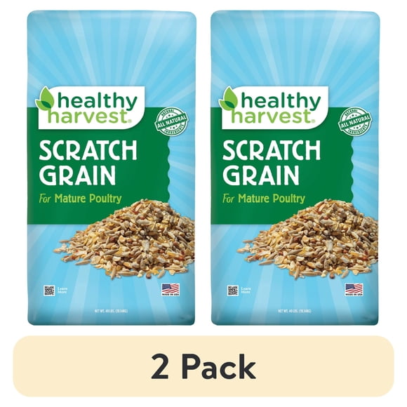 (2 pack) Healthy Harvest Scratch Grain Treat for Mature Chickens, 40 lb Bag