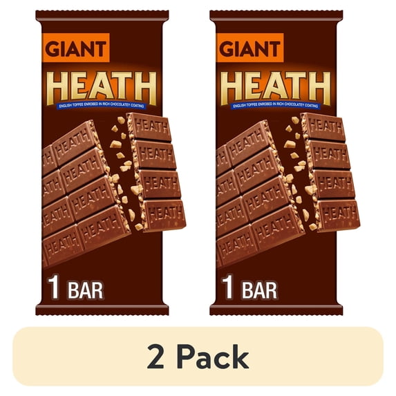 (2 pack) Heath Chocolatey English Toffee Giant Candy, Bar 7.13 oz, 16 Pieces