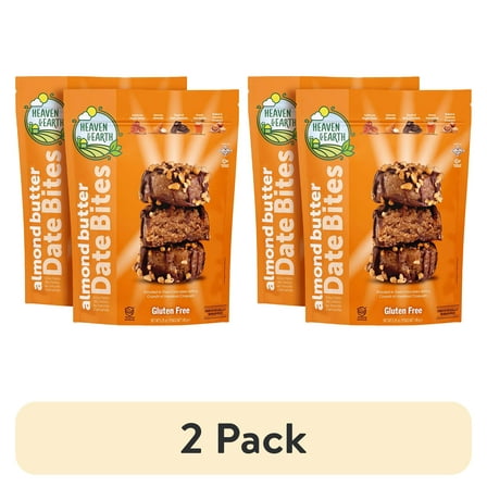(2 pack) Heaven & Earth Almond Butter Date Bites with Hazelnut Croquet, 5.25oz