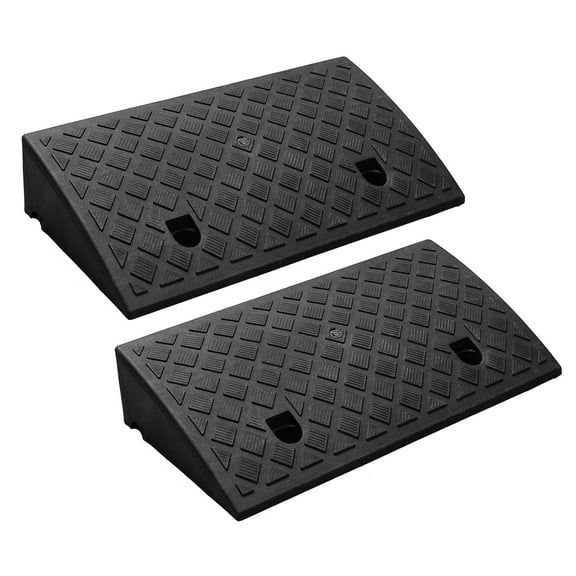 2-pack Heavy Duty Plastic Curb Ramps, 3000LB Capacity for Wheelchair & Car, 19.7"x10.6" Driveway Threshold Ramps, Black