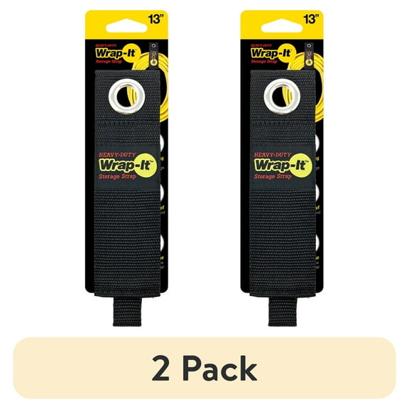 (2 pack) Heavy-Duty Wrap-It Storage Strap - 13 inch - Nylon Hook & Loop Extension Cord Organizer, 234905