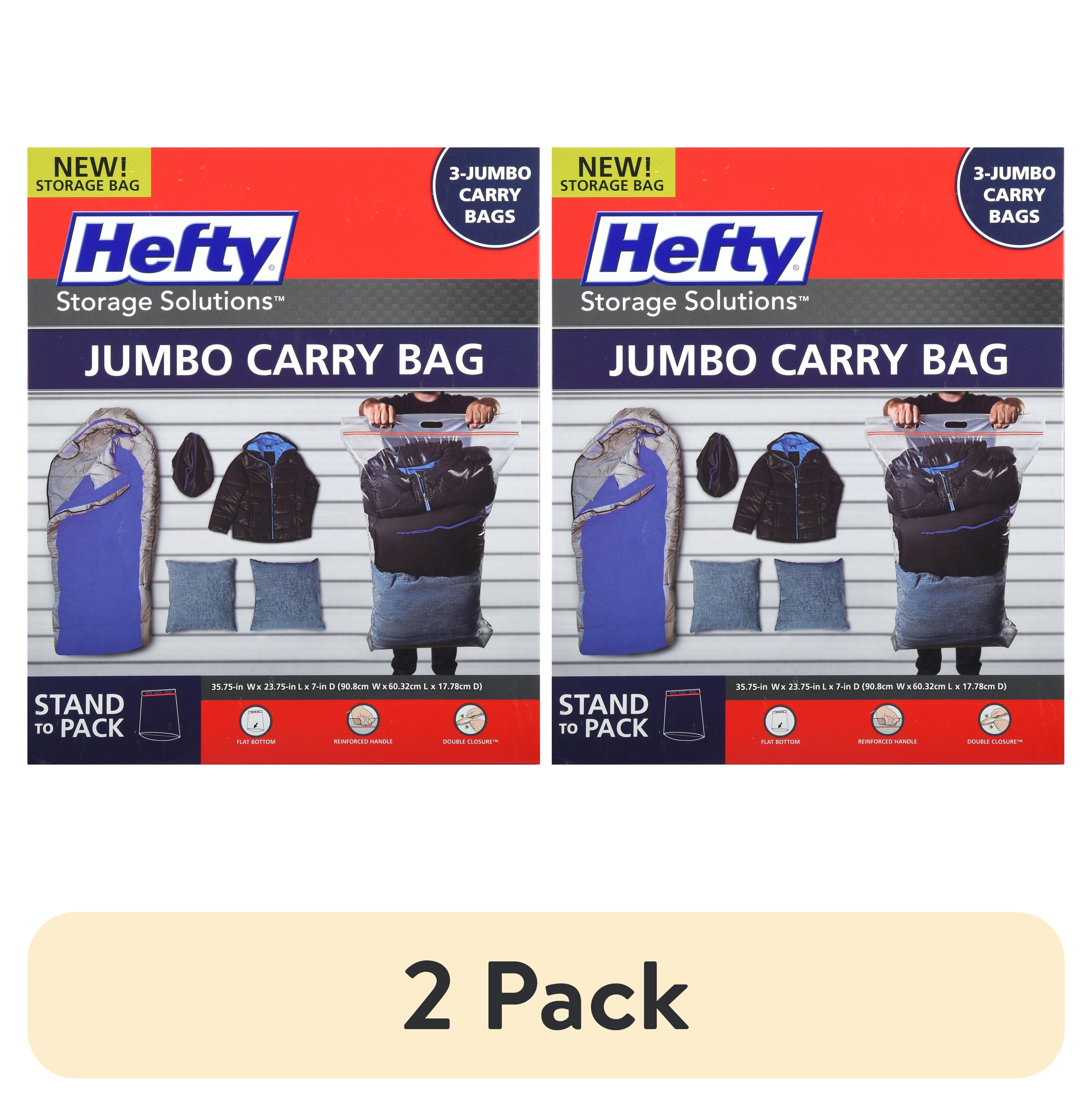 2 pack) Hefty 3 Heavy Duty Jumbo Carry Bags, Closet Organizer