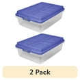 thumbnail image 1 of (2 pack) Hefty 40 Quart Clear Latched Storage Bin with HI-RISE Blue Lid, 1 of 5