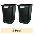 thumbnail interactive-video image 1 of (2 pack) Hefty Kitchen Trash Can, 7.7 Gallon Plastic Lift Top Garbage Bucket Bin with Lid and Lock, Black, 1 of 12