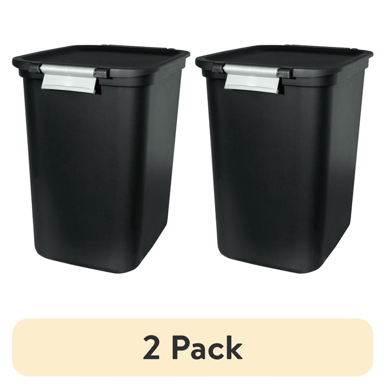 2 pack) Hefty Kitchen Trash Can, 7.7 Gallon Plastic Lift Top