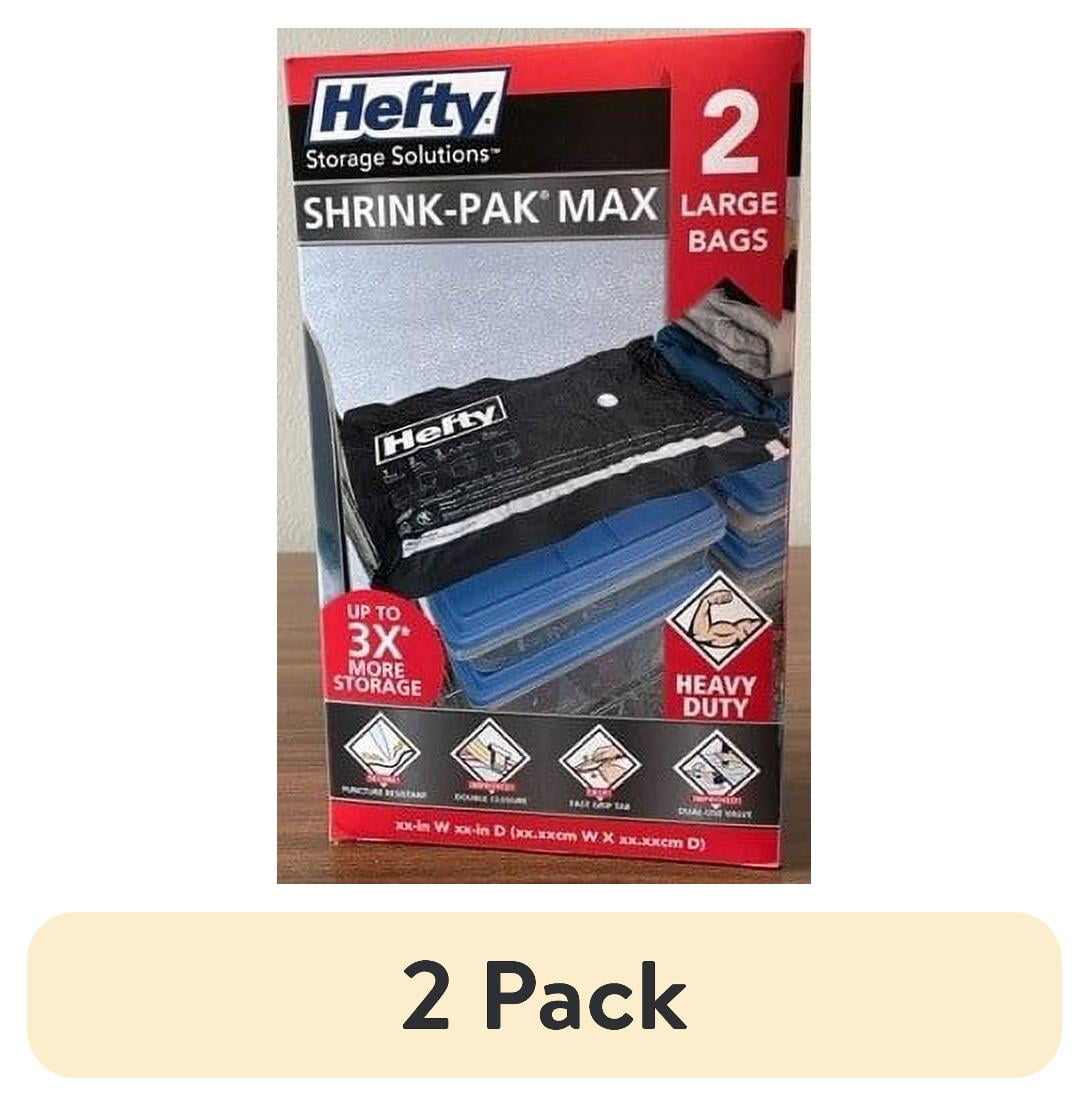 (2 pack) Hefty Max Shrink-Pak Portable Closet and Garage Organizer, Black