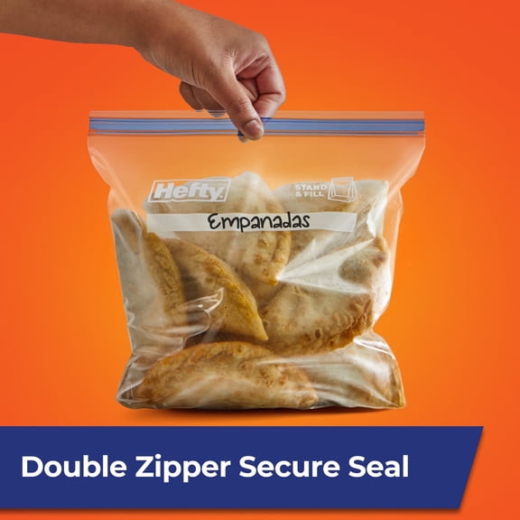 2 pack Hefty Press to Close Gallon Freezer Bags, 40 Count