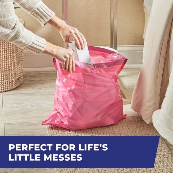 2 pack Hefty Small Trash Bags, Pink, Fabuloso Watermelon Scent, 4 Gallon, 20 Count