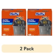 2 pack Hefty Ultra Strong Extra Large Trash Bags, Black, Made with 20% Post-Consumer Recycled Materials, 33 Gallon, 40 Count