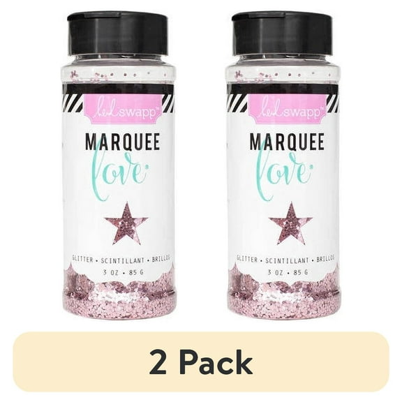 (2 pack) Heidi Swapp Marquee Love Chunky Glitter 3 Ounces/Jar-Light Pink
