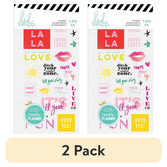 (2 pack) Heidi Swapp Memory Planner Sticker Book 1,380/Pkg-Color Fresh, Icons & Phrases