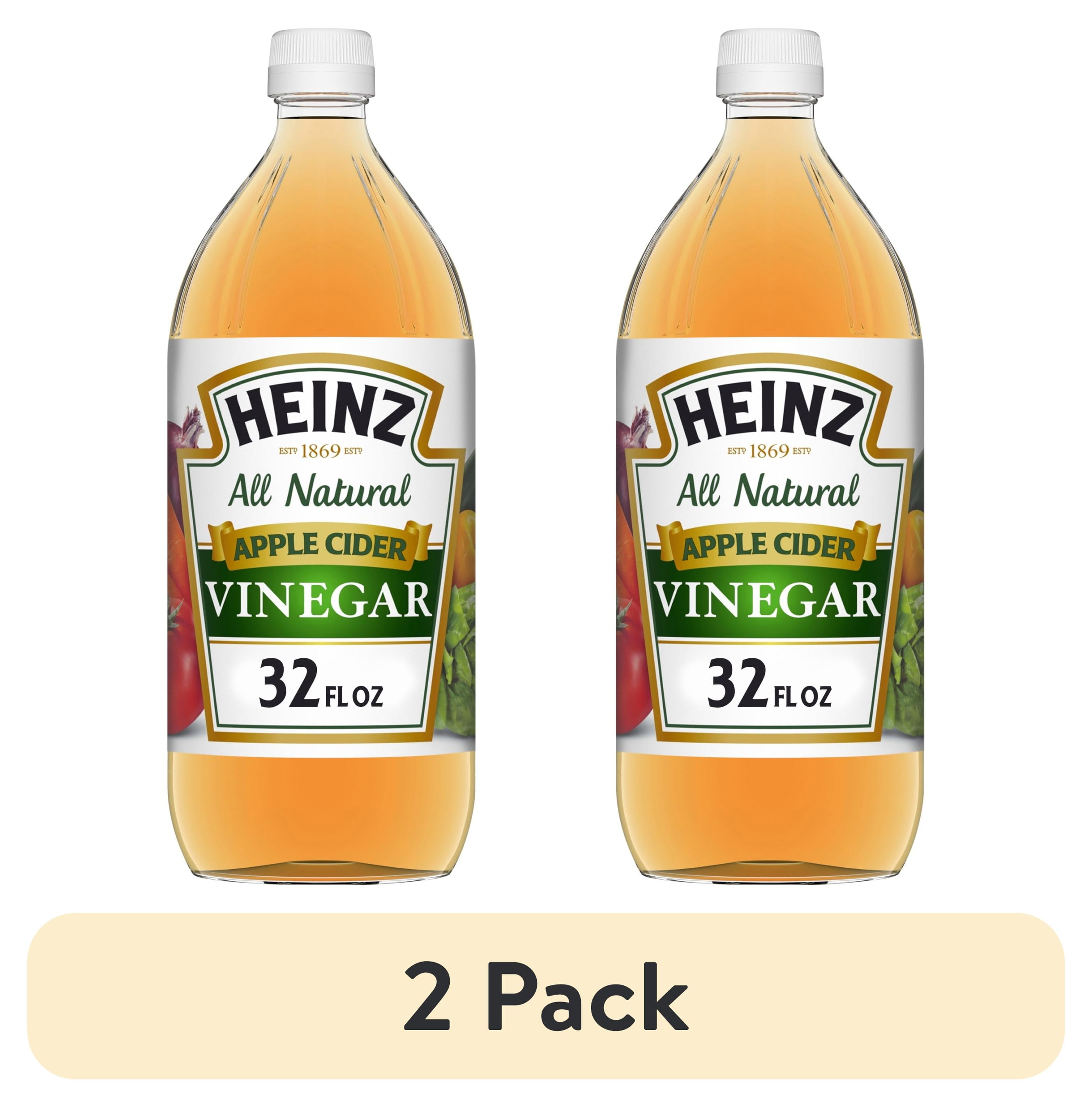 (2 pack) Heinz All Natural Apple Cider Vinegar with 5% Acidity , 32 fl oz Bottle
