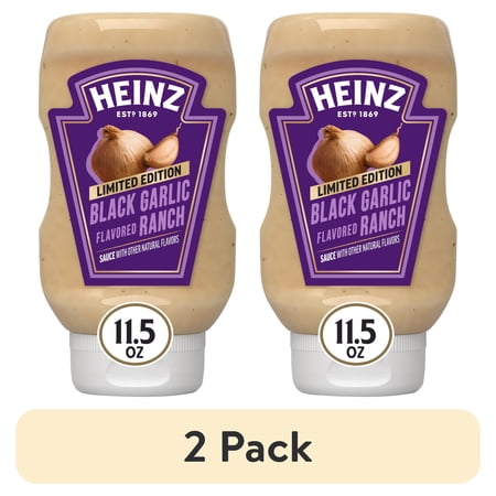 (2 pack) Heinz Black Garlic Flavored Ranch Sauce, 11.5 fl oz Bottle
