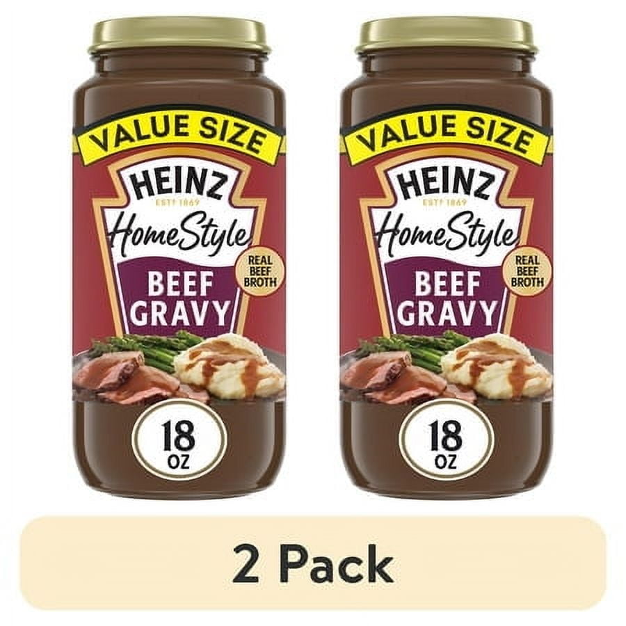 (2 pack) Heinz HomeStyle Beef Gravy Value Size, 18 oz Jar