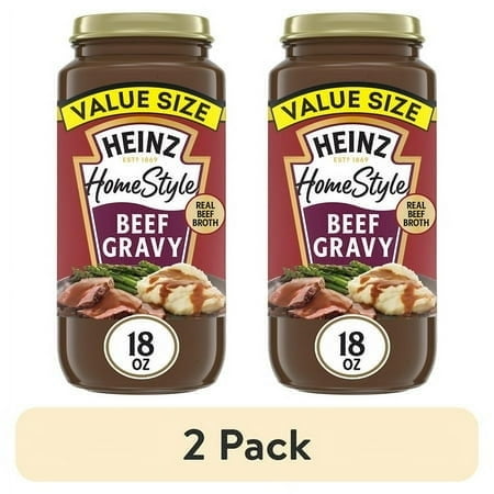 (2 pack) Heinz HomeStyle Beef Gravy Value Size, 18 oz Jar