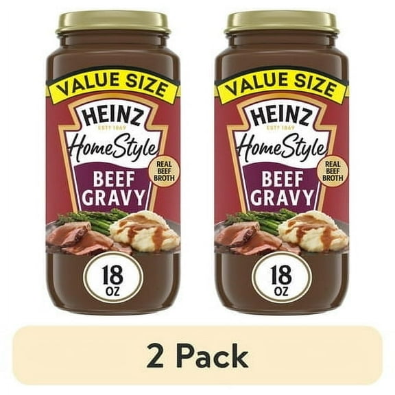 (2 pack) Heinz HomeStyle Beef Gravy Value Size, 18 oz Jar