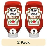 (2 pack) Heinz Simply Tomato Ketchup with No Artificial Sweeteners, 31 oz Bottle