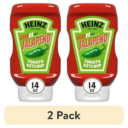 (2 pack) Heinz Tomato Ketchup Blended With Jalapeno, 14 oz Squeeze Bottle