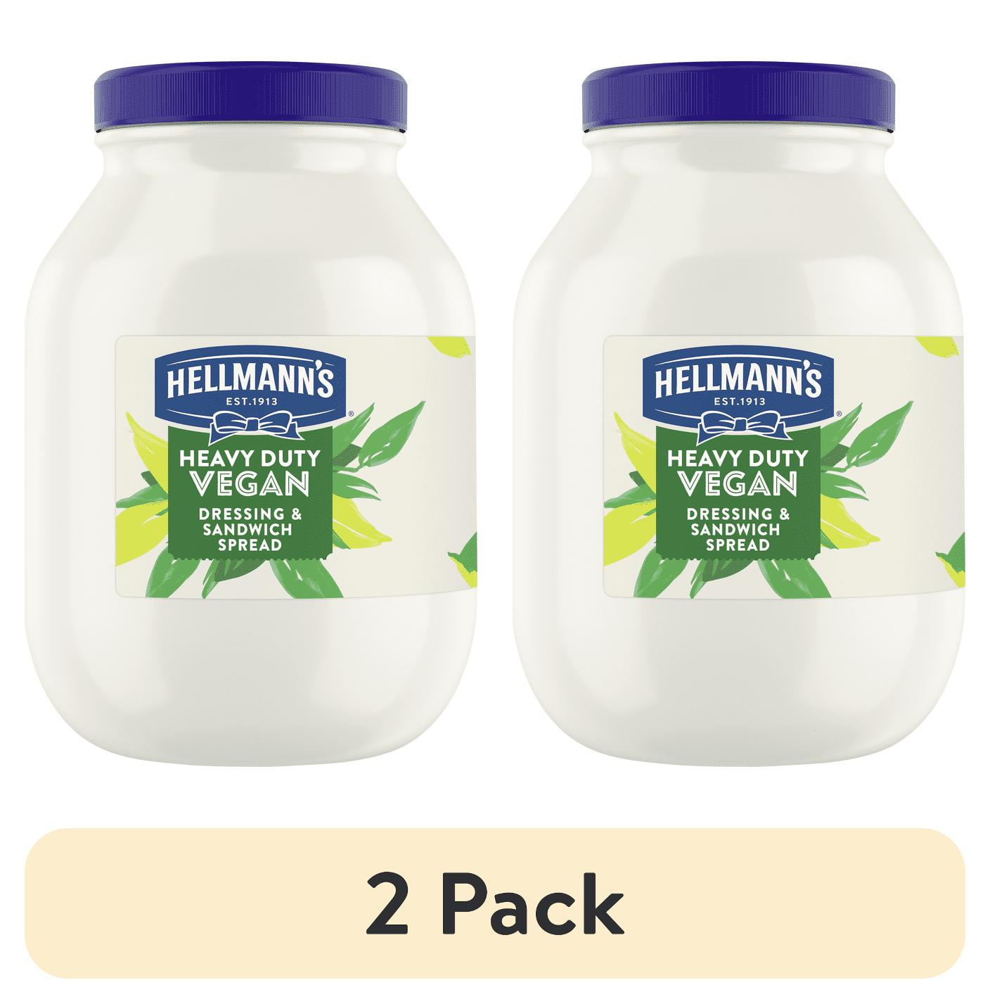 (2 pack) Hellmann's Vegan Spread for a Rich, Creamy Plant-Based Alternative to Mayo Jar Same Great Taste, Plant Based, Free From Eggs 1 Gallon 4 Pack