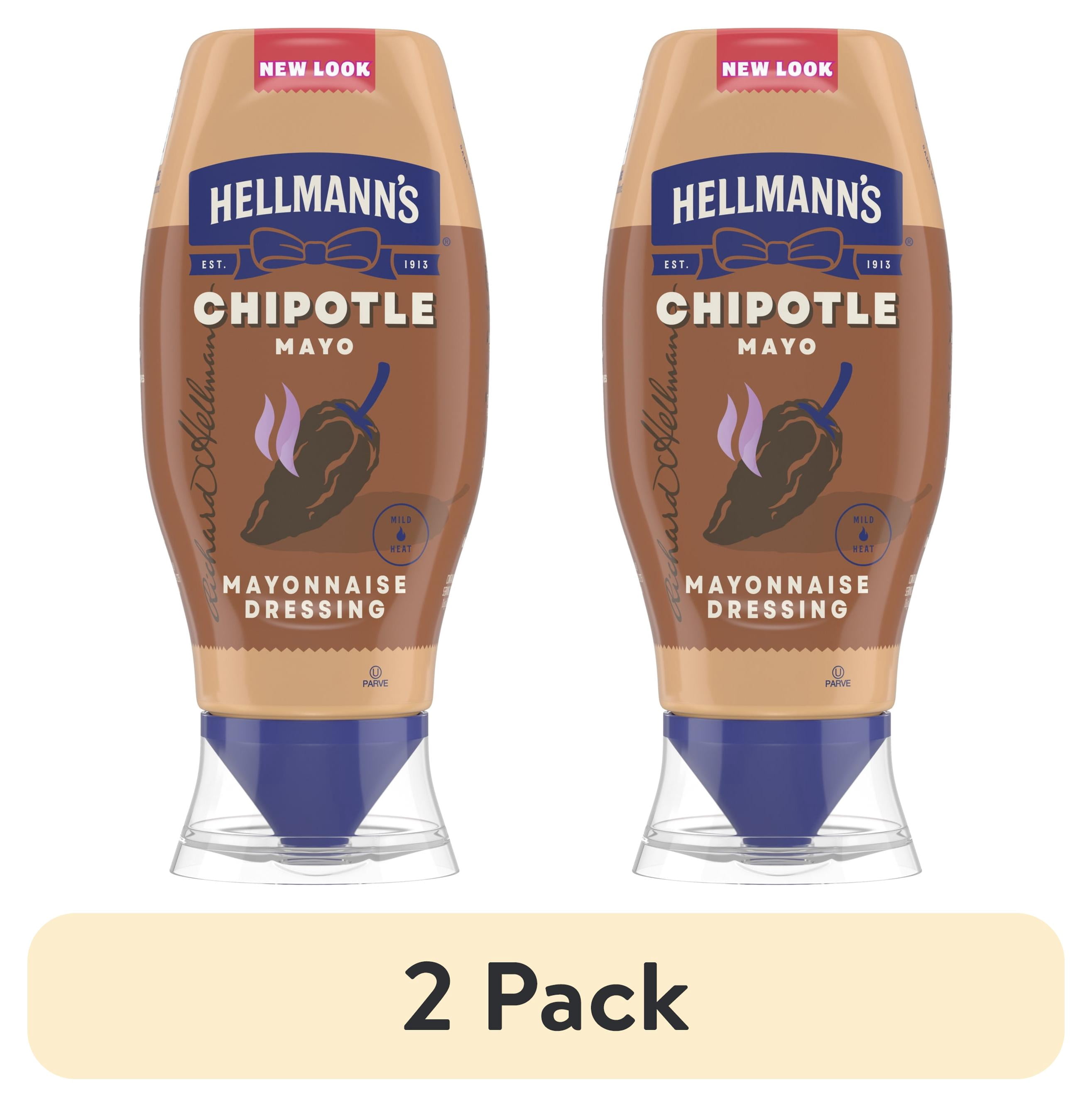 (2 pack) Hellmann's Mild Chipotle Mayonnaise Dressing, 11.5 fl oz Squeeze Bottle