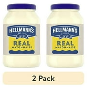 (2 pack) Hellmann's Real Mayonnaise, Sandwich Spread Condiments, 48 oz Jar