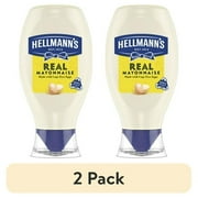 (2 pack) Hellmann's Real Mayonnaise Rich Creamy Condiment Gluten Free, 20 oz Squeeze Bottle