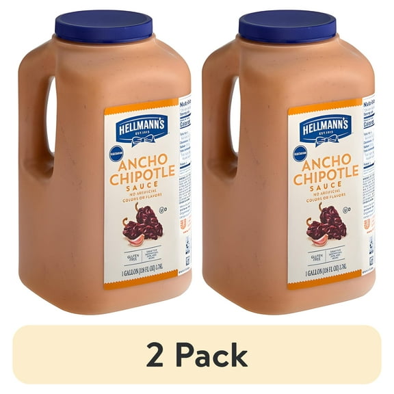 (2 pack) Hellmann's Ancho Chipotle Sandwich Sauce, Condiment, 1 Gallon, 128 oz