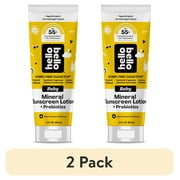 (2 pack) Hello Bello Baby Mineral SPF 55+ Sunscreen Lotion with Prebiotics for Infants, 3.0 fl oz