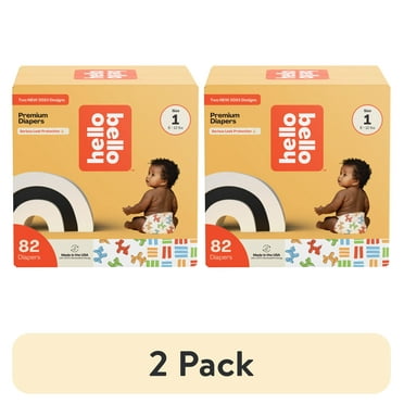 (2 pack) Hello Bello Premium Baby Diapers, Infant Size 1, 82 Count (Select for More Options)