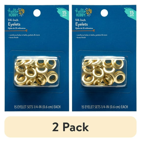 (2 pack) Hello Hobby 1/4" Eyelets Brass 15