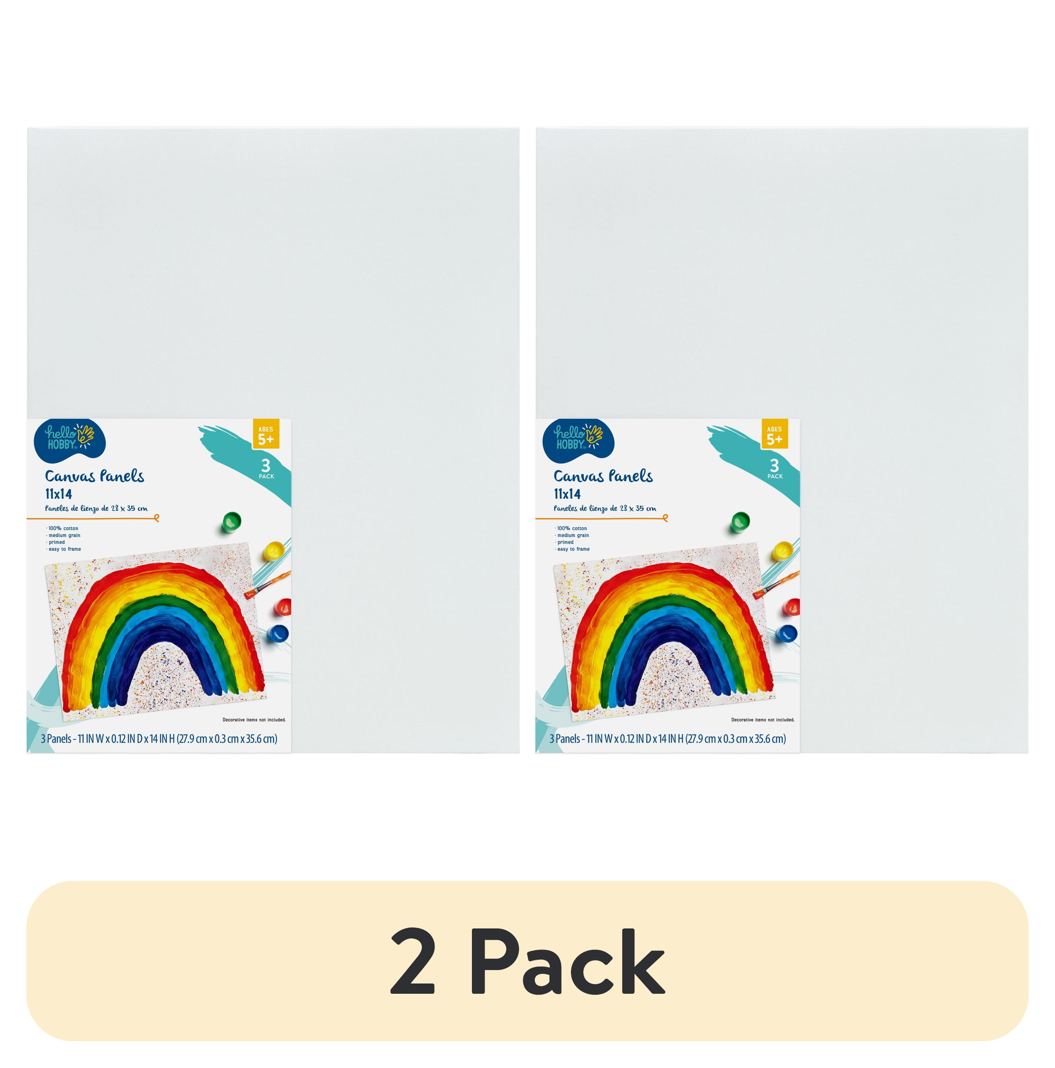 (2 pack) Hello Hobby 11" x 14" Panel Canvas, 3 Count