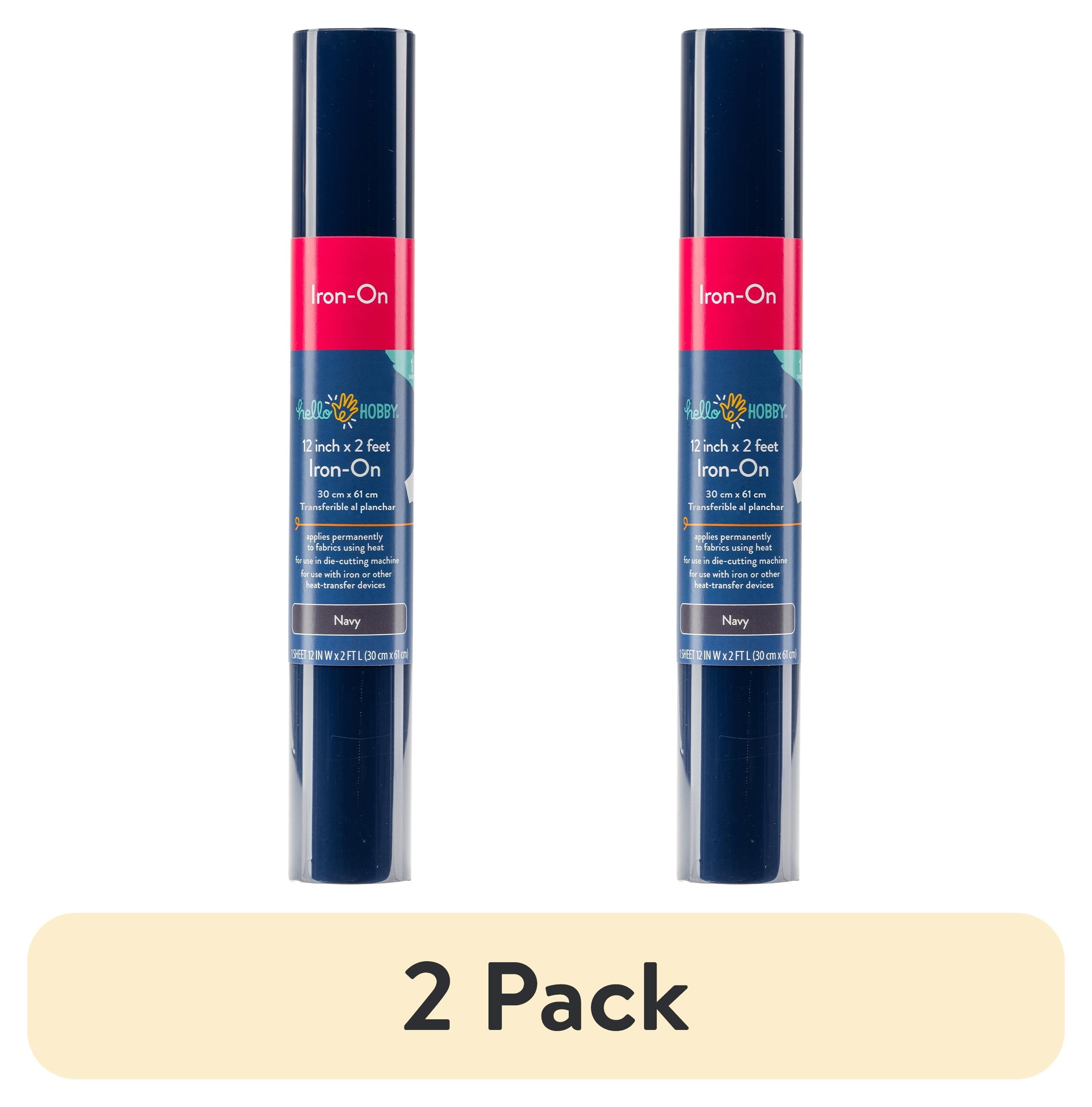 (2 pack) Hello Hobby 12" x 2' Navy Iron-On Craft Vinyl Roll
