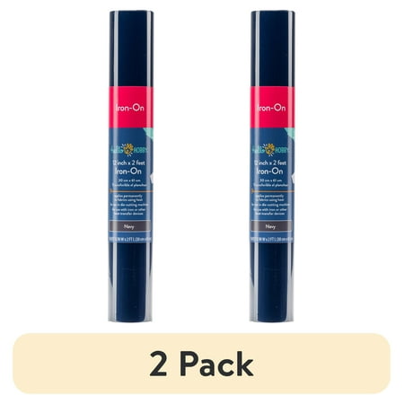 (2 pack) Hello Hobby 12" x 2' Navy Iron-On Craft Vinyl Roll
